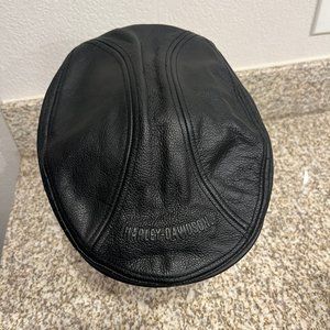 Harley Davidson Motorcycle Leather Newsboy Cap Tam Size Men's Medium